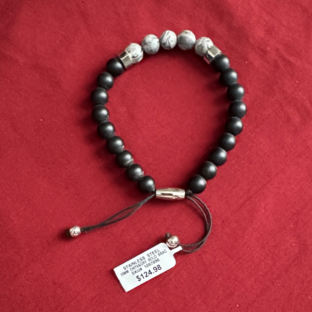 Black And Gray Beaded Bracelet
